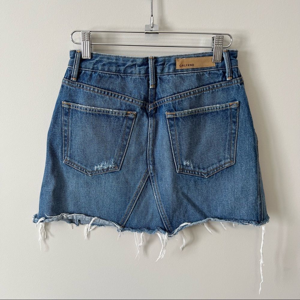 GRLFRND Distressed Denim Mini Skirt  ‘Eva’ - Picture 7 of 12